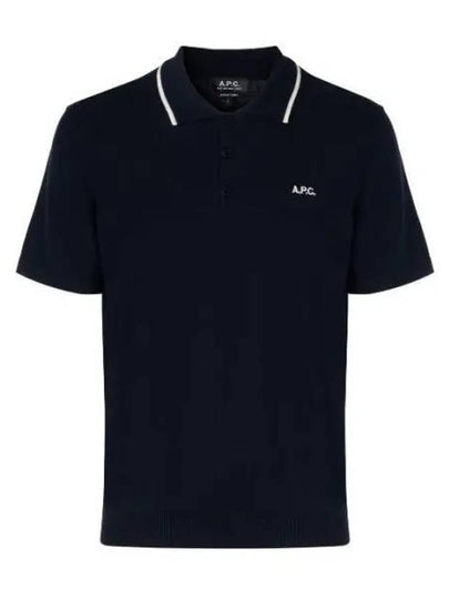 Flynn Cotton Polo Shirt Blue - A.P.C. - BALAAN 2