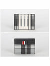 4-Bar Madras Pebble Grain Leather Card Wallet - THOM BROWNE - BALAAN 3