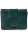 Cassette Tri-Fold Zipper Half Wallet Emerald Green - BOTTEGA VENETA - BALAAN 4