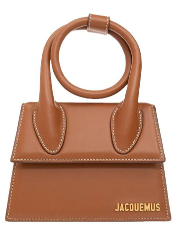 Coil Handle Le Chiquito Tote Bag Brown - JACQUEMUS - BALAAN.