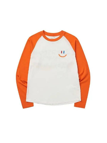 LaLa Raglan Long Sleeve T-Shirt Orange - LALA SMILE - BALAAN 1