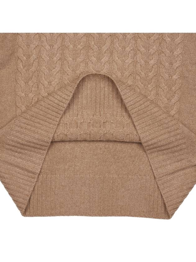 Women's Okra Cable Cashmere Turtleneck Beige - MAX MARA - BALAAN 7