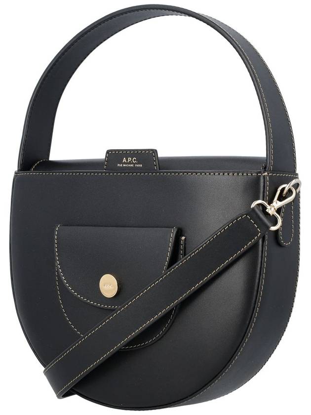 Le Pocket Small Smooth Leather Hobo Cross Bag Black - A.P.C. - BALAAN 4