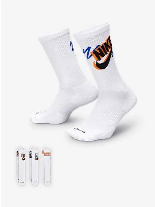 Everyday Plus Crew Socks 3 Pairs White - NIKE - BALAAN 2