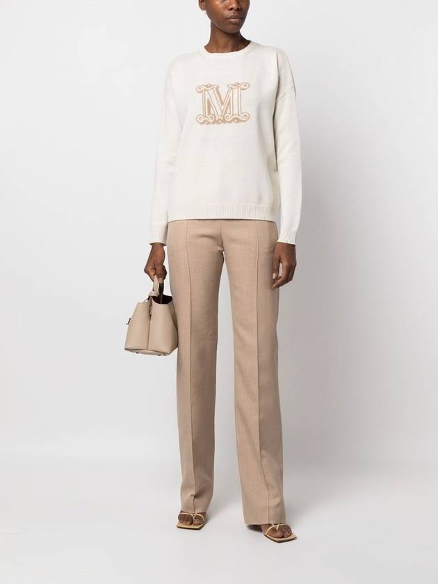 Edo Monogram Cashmere Knit Top Ivory - MAX MARA - BALAAN 4