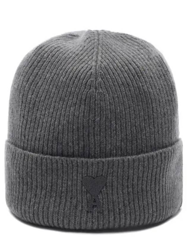 De Coeur Ribbed Knit Beanie Grey - AMI - BALAAN 2