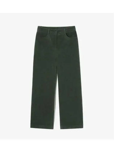 Women s semi wide corduroy pants khaki - LACOSTE - BALAAN 1