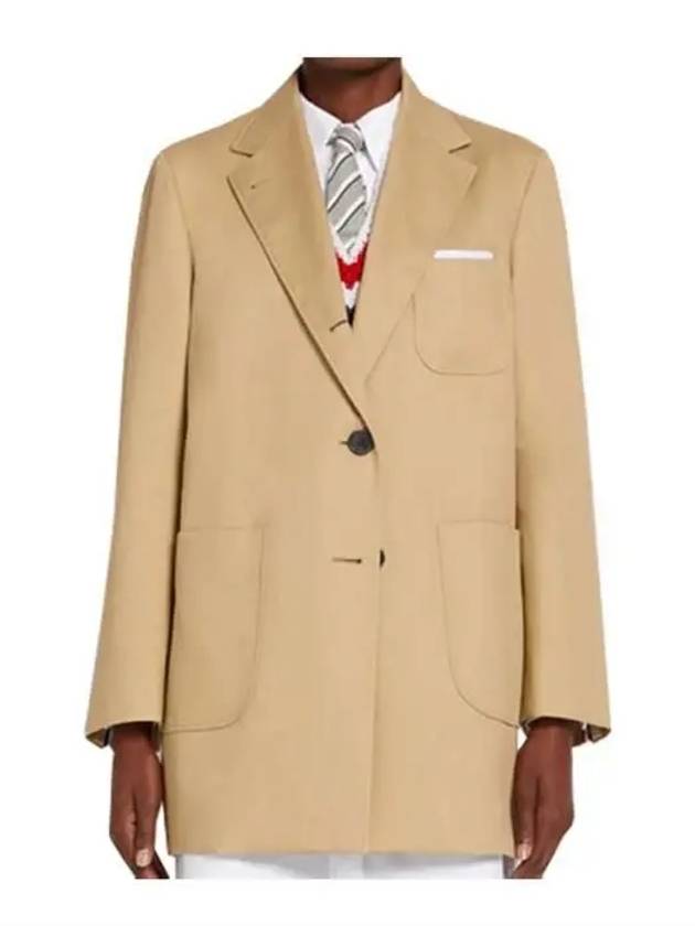 Mackintosh Oversized Single Coat Beige - THOM BROWNE - BALAAN.