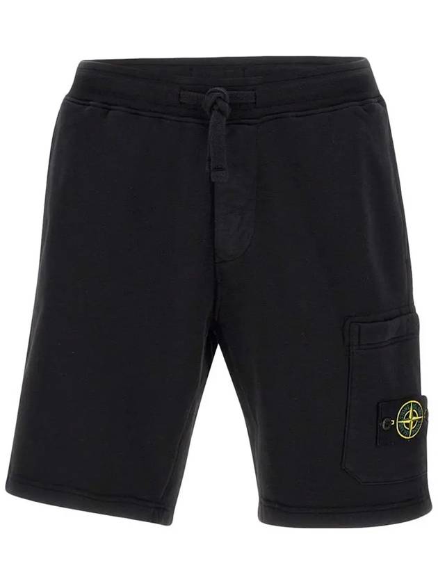 Wappen Patch Pocket Drawstring Shorts Black - STONE ISLAND - BALAAN 2