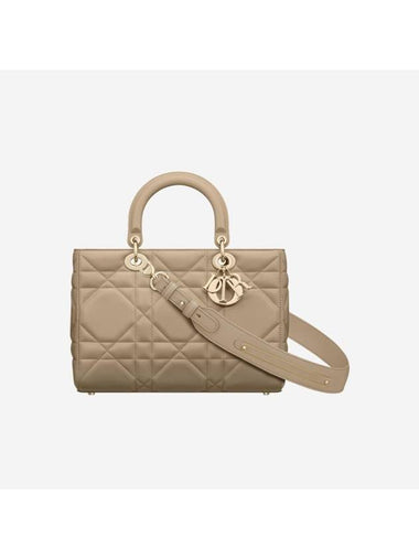 Lady D-Sire My ABCDior Maxi Cannage Medium Calfskin Tote Bag Biscuit - DIOR - BALAAN 1