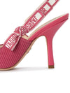 J'adior Cotton Embroidered Slingback Heels Pink - DIOR - BALAAN 8