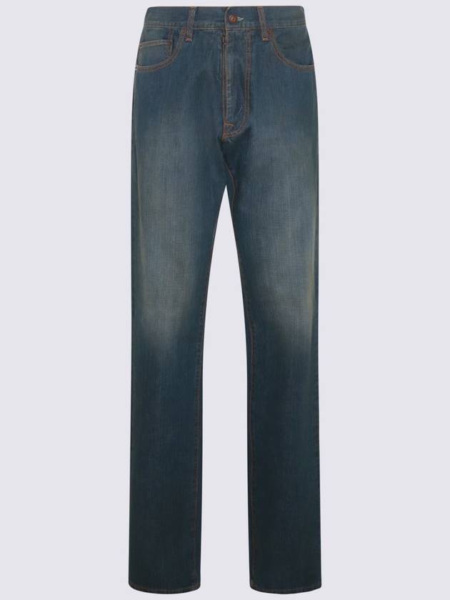 Faded Effect Cotton Straight Jeans Blue - MAISON MARGIELA - BALAAN 2