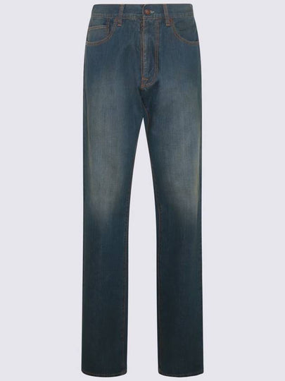 Faded Effect Cotton Straight Jeans Blue - MAISON MARGIELA - BALAAN 2