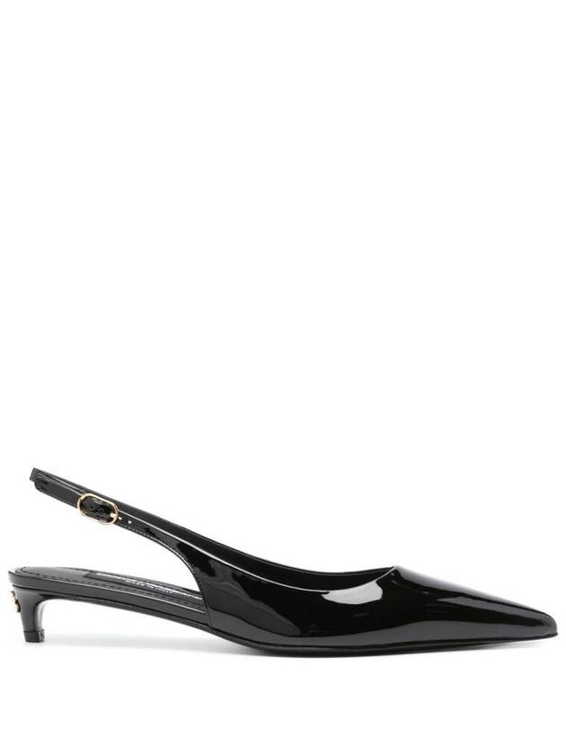 Pointed Toe Patent Calfs Slingback Heels Black - DOLCE&GABBANA - BALAAN 3