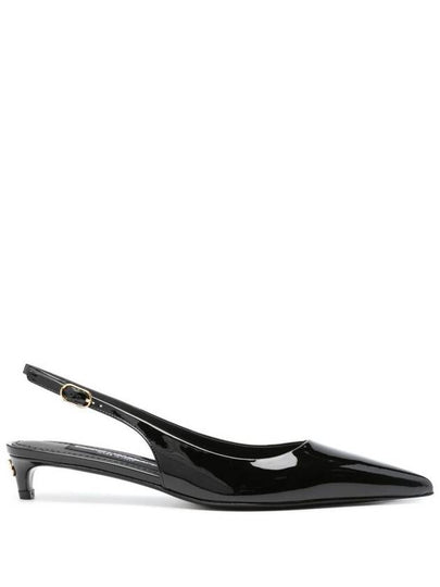 Pointed Toe Patent Calfs Slingback Heels Black - DOLCE&GABBANA - BALAAN 2