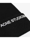 Logo Embroidered Ribbed Knit Beanie Black - ACNE STUDIOS - BALAAN 6