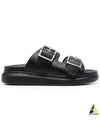 Double Buckle Strap Slippers Black - ALEXANDER MCQUEEN - BALAAN 2