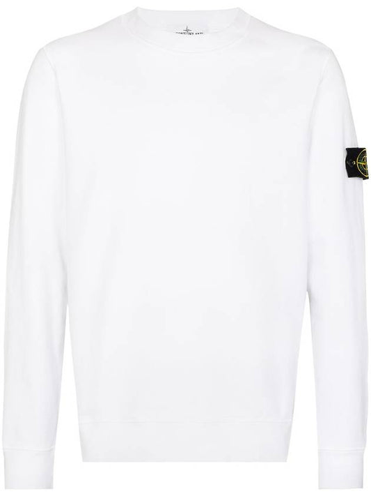 Waffen Patch Garment Dyed Heavy Cotton Sweatshirt White - STONE ISLAND - BALAAN 1