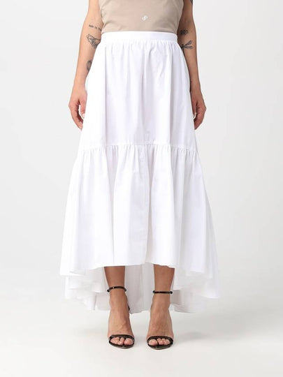 Maxi Frill High Waist A-line Skirt White - PATOU - BALAAN 2