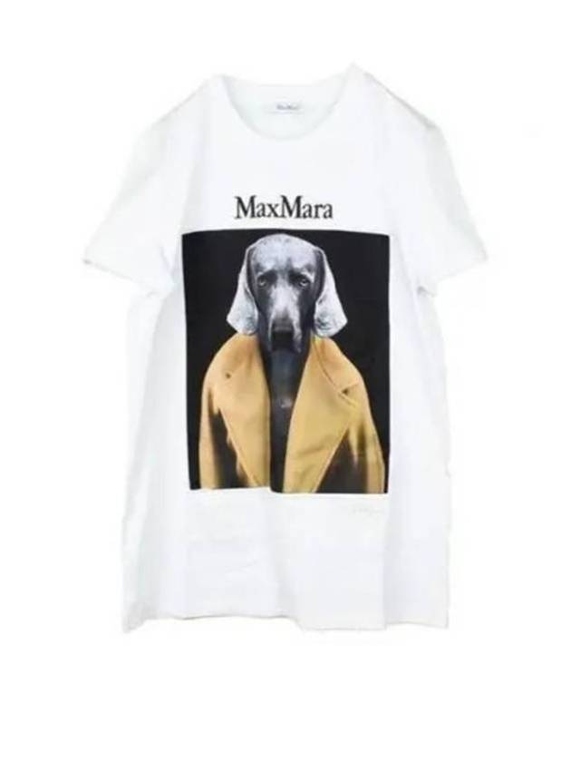 Cypria Print Cotton Short Sleeve T-Shirt White - MAX MARA - BALAAN 2