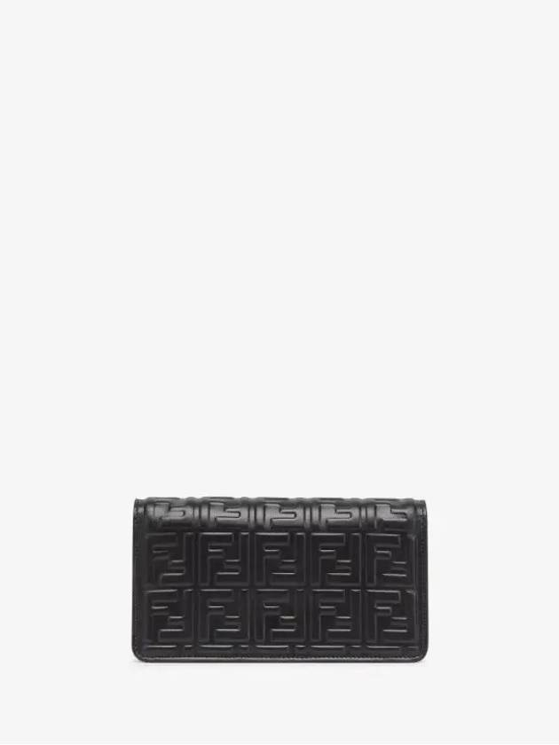 FF Baguette Nappa Leather Long Wallet Black - FENDI - BALAAN 4