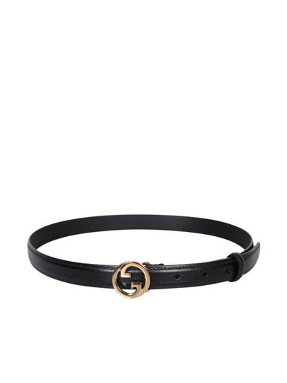 Blondie Thin Leather Belt Black - GUCCI - BALAAN 2