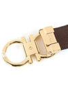 Gancini Reversible Adjustable Calfskin Leather Belt Black Brown - SALVATORE FERRAGAMO - BALAAN 6