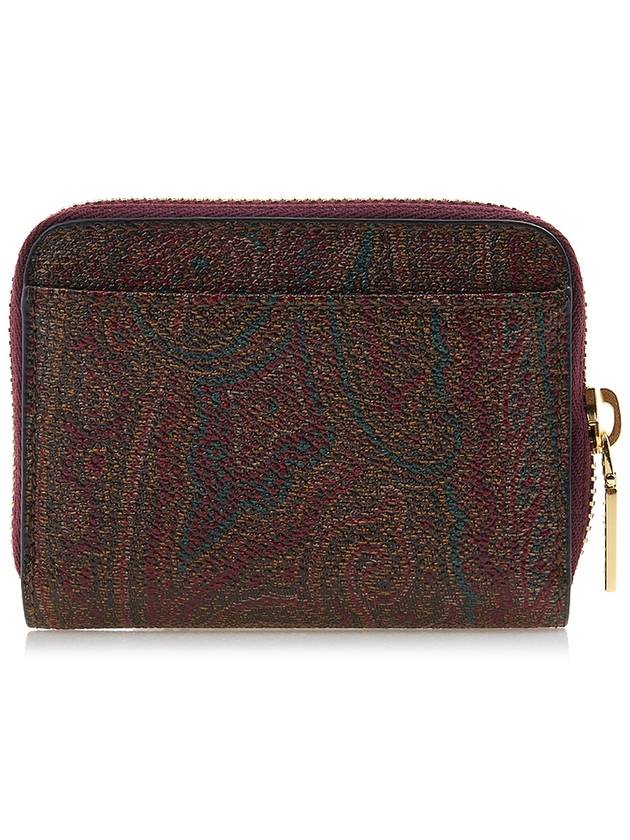 Paisley Print Embroidered Logo Zip Around Wallet Brown - ETRO - BALAAN 4