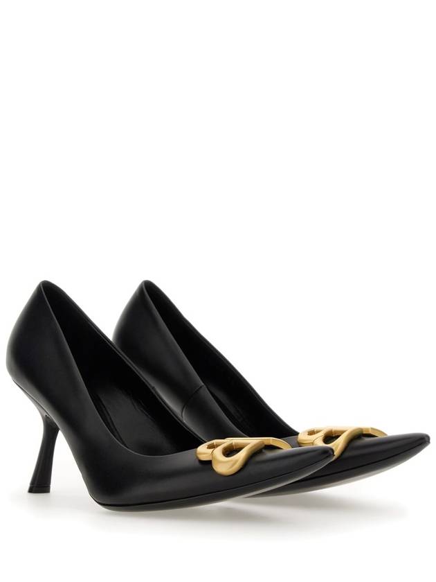 Women's Logo Plaque Pointed toe Heels BLACK - BALENCIAGA - BALAAN 4