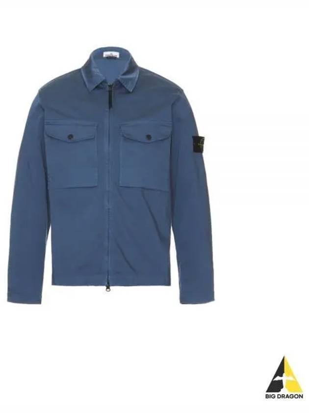 Two-pocket Overshirt Zip-up Jacket Dark Blue - STONE ISLAND - BALAAN 2