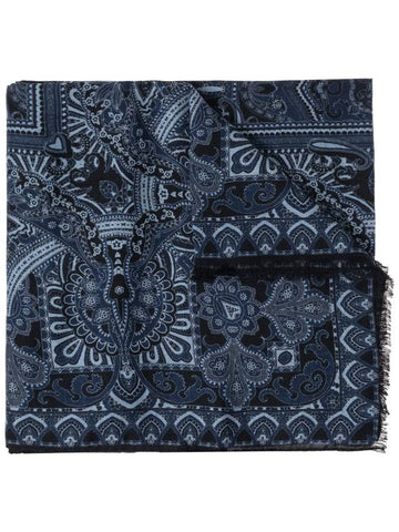 Etro Patterned Scarf, Women's, Navy Blue - ETRO - BALAAN 1