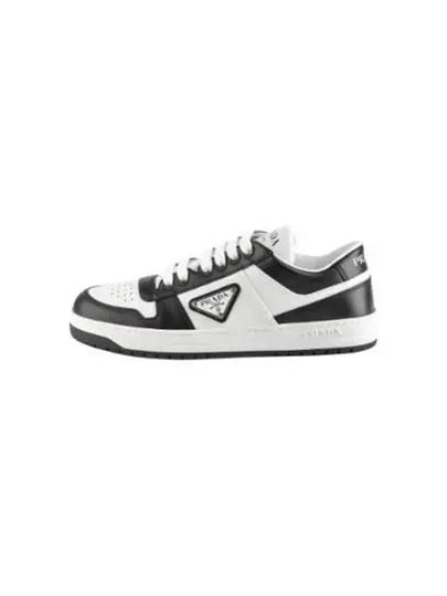 Downtown Perforated Leather Low Top Sneakers White Black - PRADA - BALAAN 2