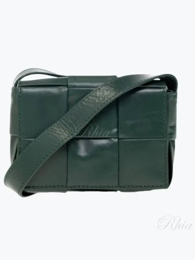 Cassette Small Leather Cross Bag Green - BOTTEGA VENETA - BALAAN 2