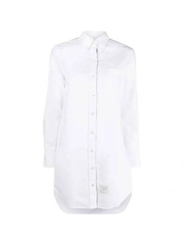 Women's Point Collar Poplin Short Dress White - THOM BROWNE - BALAAN 1