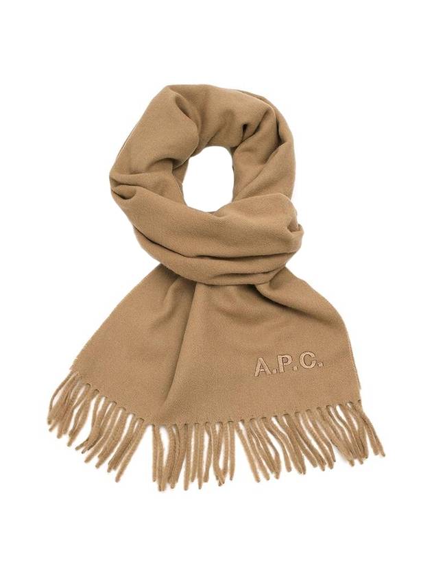 Ambroise Embroidered Muffler Camel - A.P.C. - BALAAN.