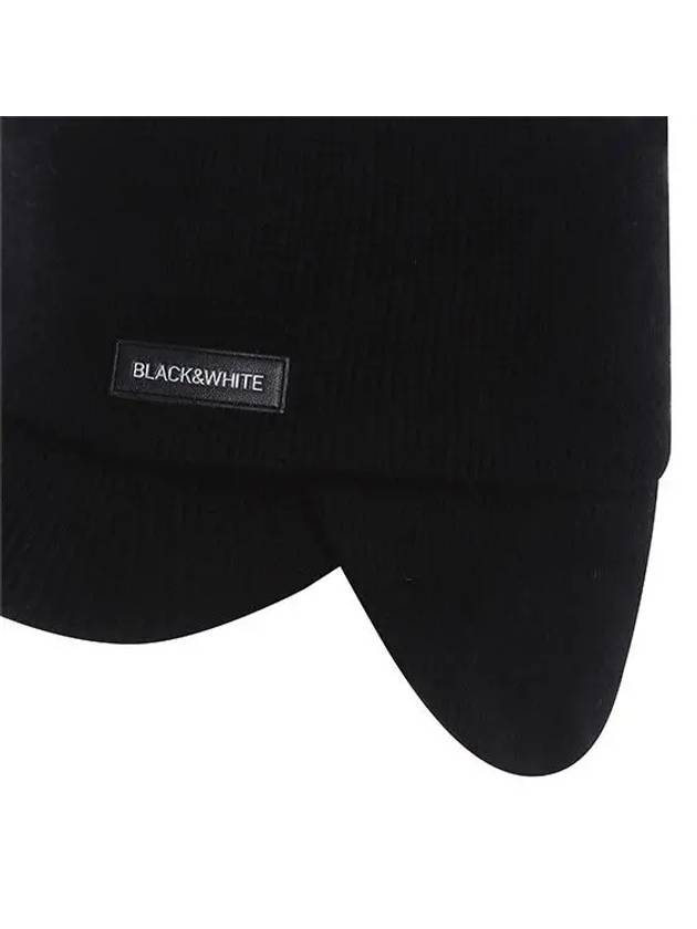 Men s knit ear cap 8444GXAC BLACK - BLACK&WHITE - BALAAN 4