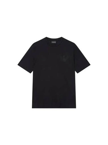 Men s Eagle Logo Crew Neck T Shirt Black - EMPORIO ARMANI - BALAAN 1