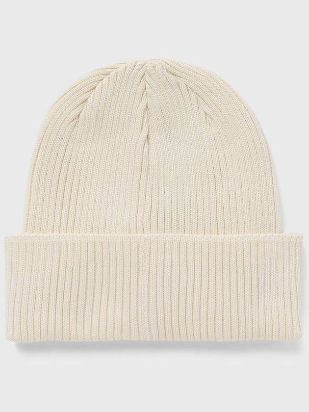 Goggle Detail Ribbed Beanie Beige - CP COMPANY - BALAAN 3