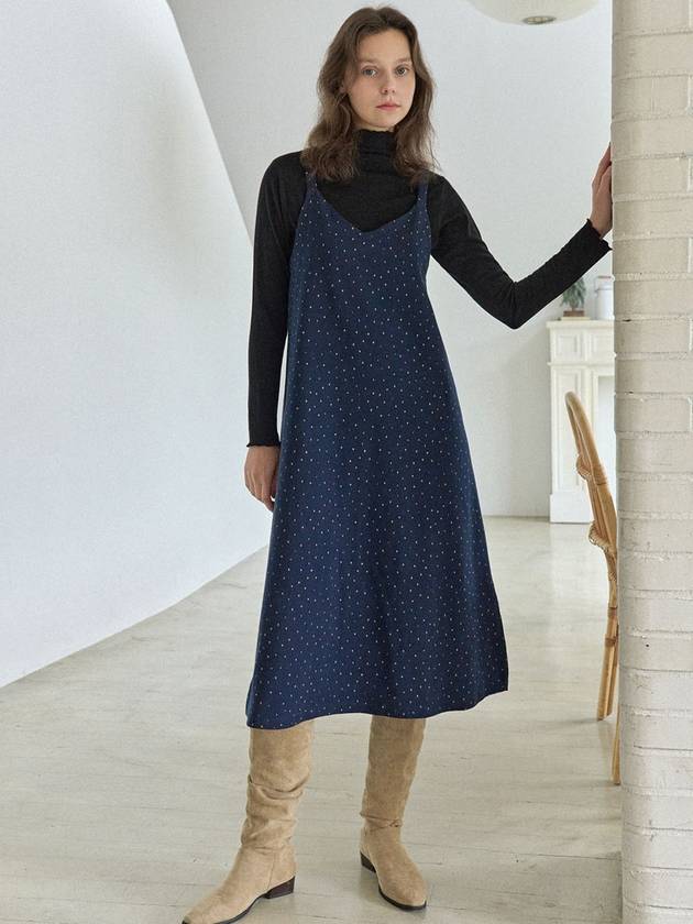 Small Dot Sleeveless Layered Dress NAVY - AVANT-G - BALAAN 3