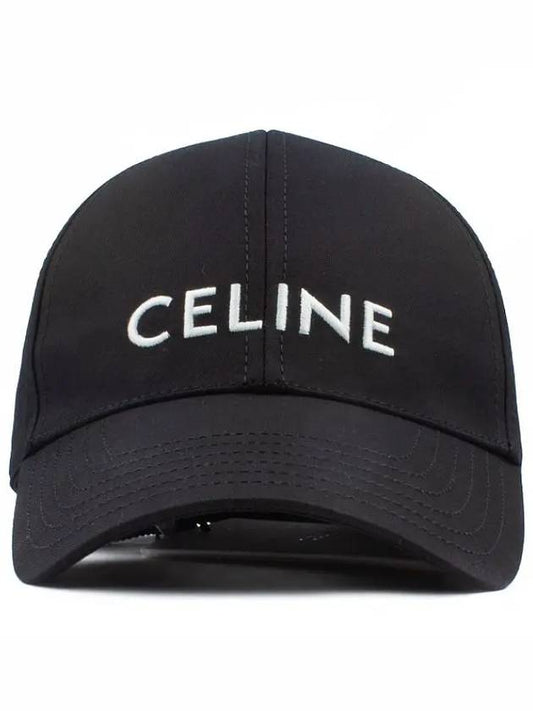 Embroidered Logo Cotton Ball Cap Black - CELINE - BALAAN 2