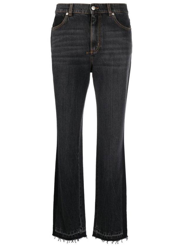 Women's Hem Tassel Jeans Black - ALEXANDER MCQUEEN - BALAAN 1