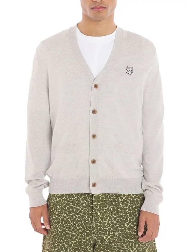 Bold Fox Head Patch Regular Cardigan Grey - MAISON KITSUNE - BALAAN 3