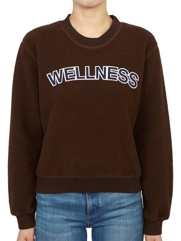 Sherpa Fleece Crew Neck Sweatshirt Brown - SPORTY & RICH - BALAAN 4