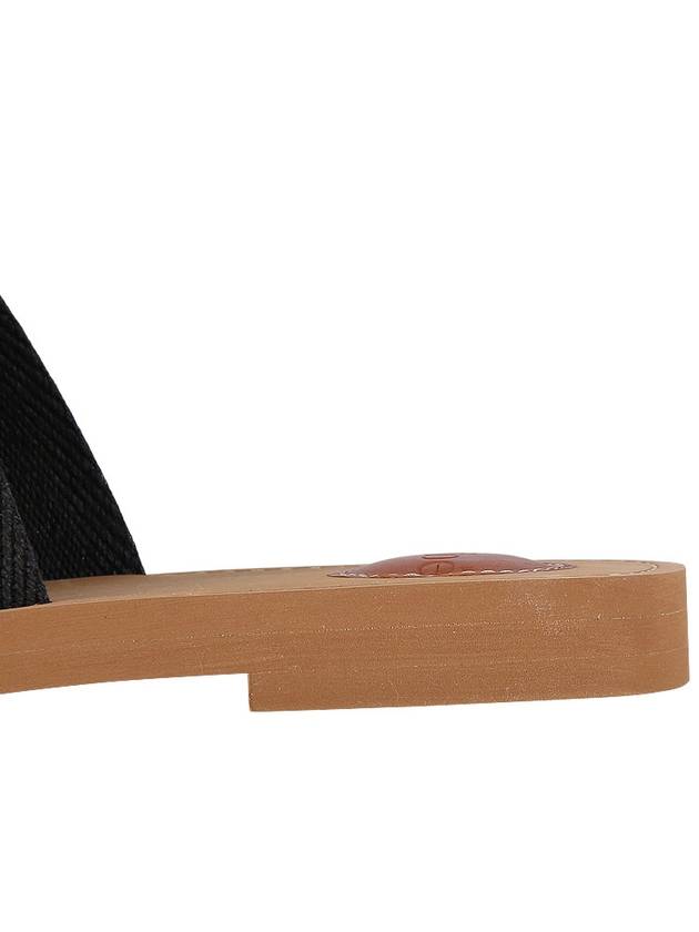 Woody Logo Flat Mule Slippers Black - CHLOE - BALAAN 7