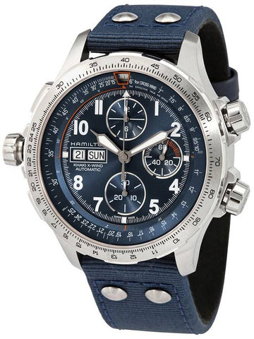 Hamilton X-Wind Lefty Chronograph Automatic Blue Dial Men's Watch H77906940 - HAMILTON - BALAAN 1