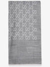 GG Jacquard Pattern Two-Tone Wool Silk Muffle Grey - GUCCI - BALAAN 3