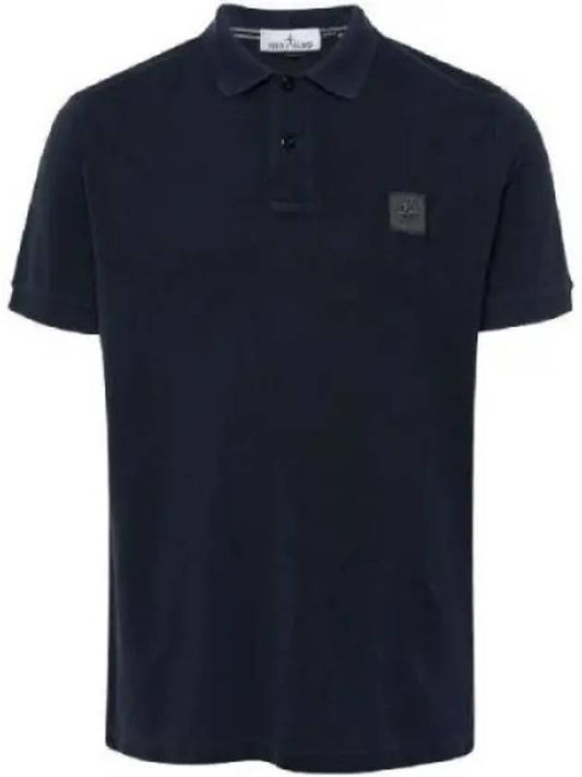 Wappen Cotton Short Sleeve Polo Shirt Navy - STONE ISLAND - BALAAN 2