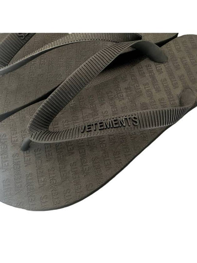 Men's Logo Monogram Flip Flops Black - VETEMENTS - BALAAN 2