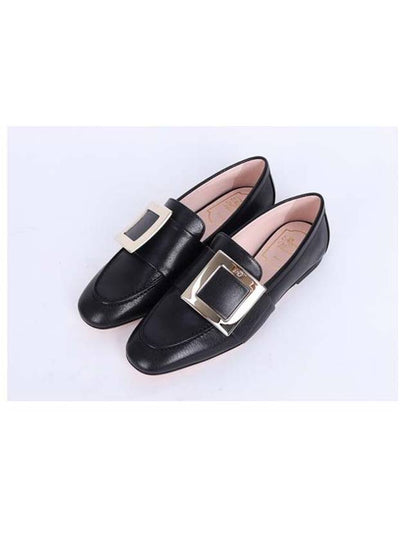 Women's Soft Gold Metal Buckle Loafers Black - ROGER VIVIER - BALAAN 2