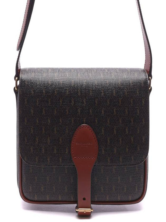 Monogram Buckle Medium Satchel Cross Bag Brown - SAINT LAURENT - BALAAN 2